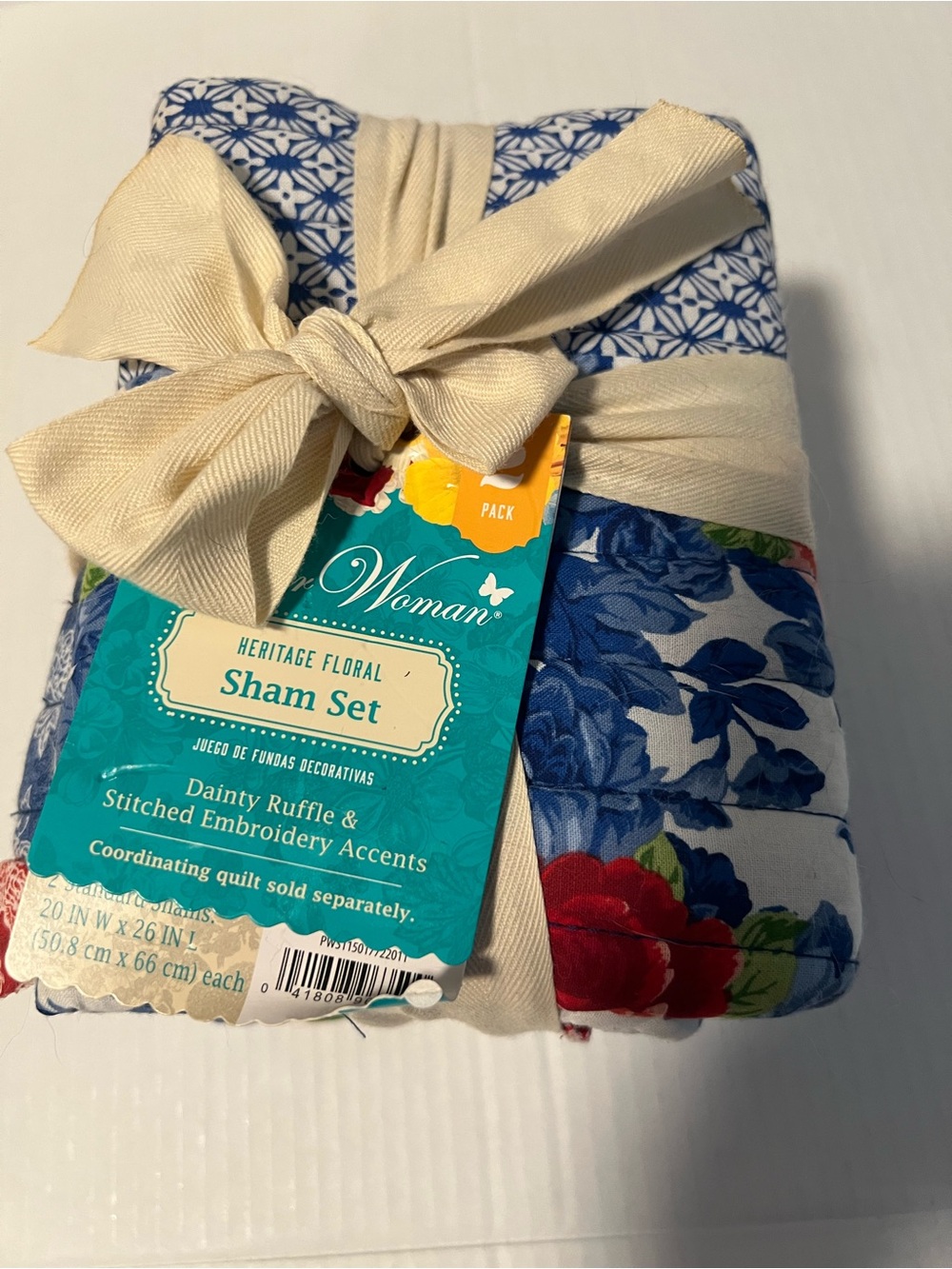 The Pioneer Woman Blue Red Floral Sham Set